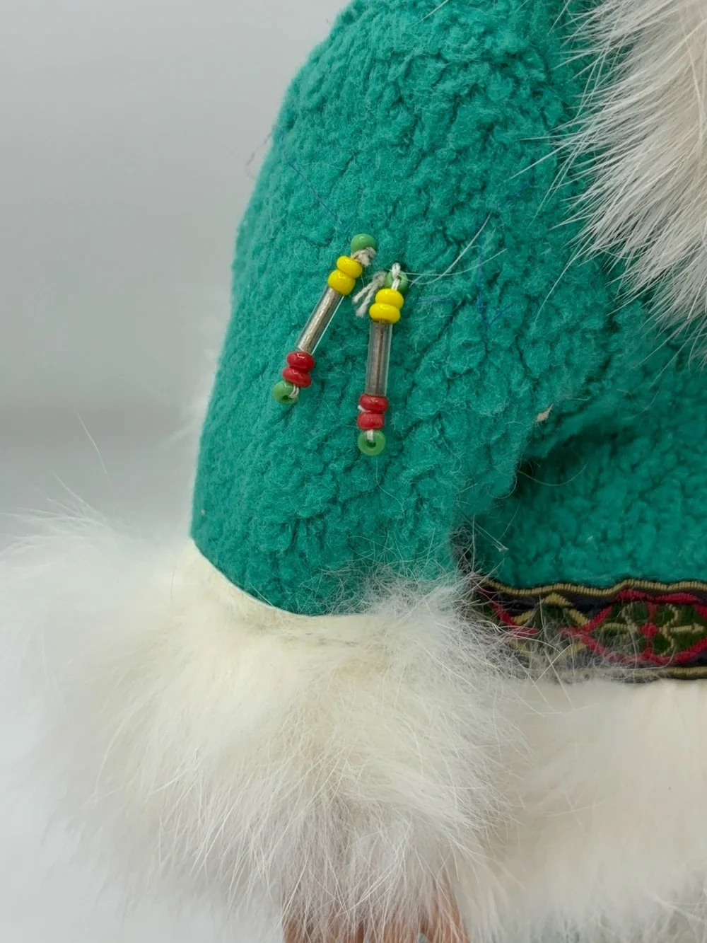 Set of 2 Porcelain Eskimo Dolls on Stand Alaskan Friends